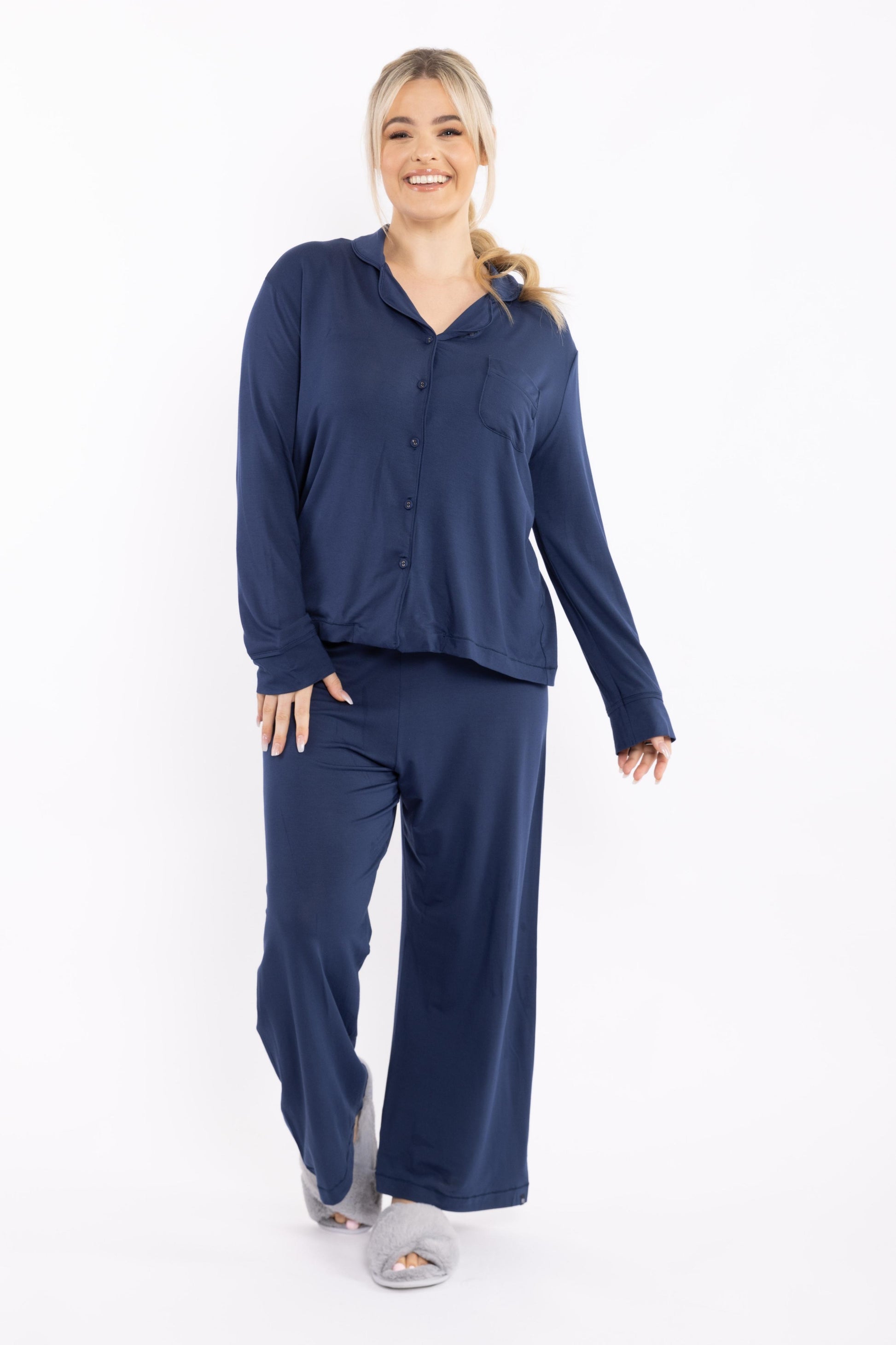 Long Sleeve PJ Top in Navy