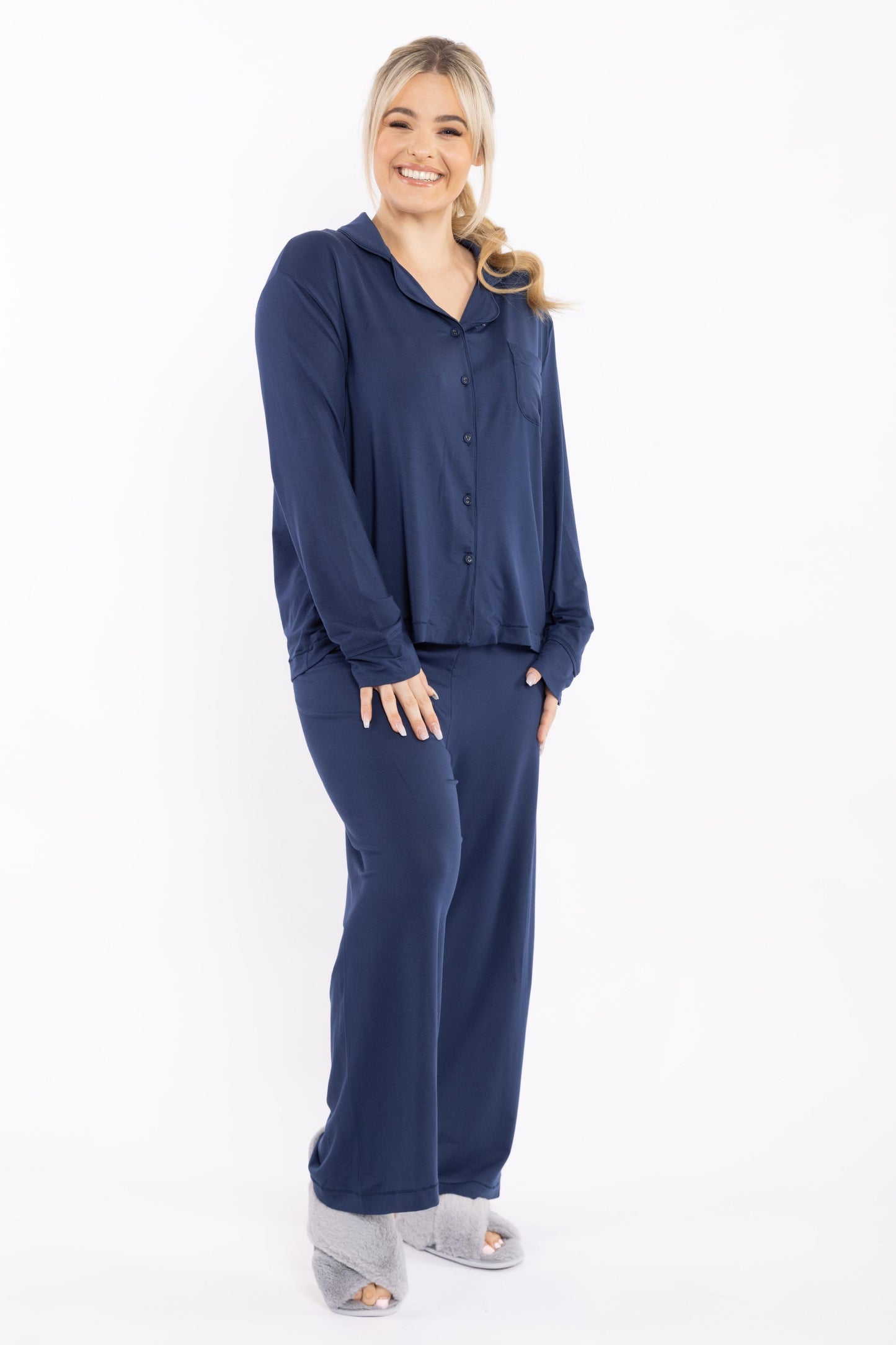 Long Sleeve PJ Top in Navy