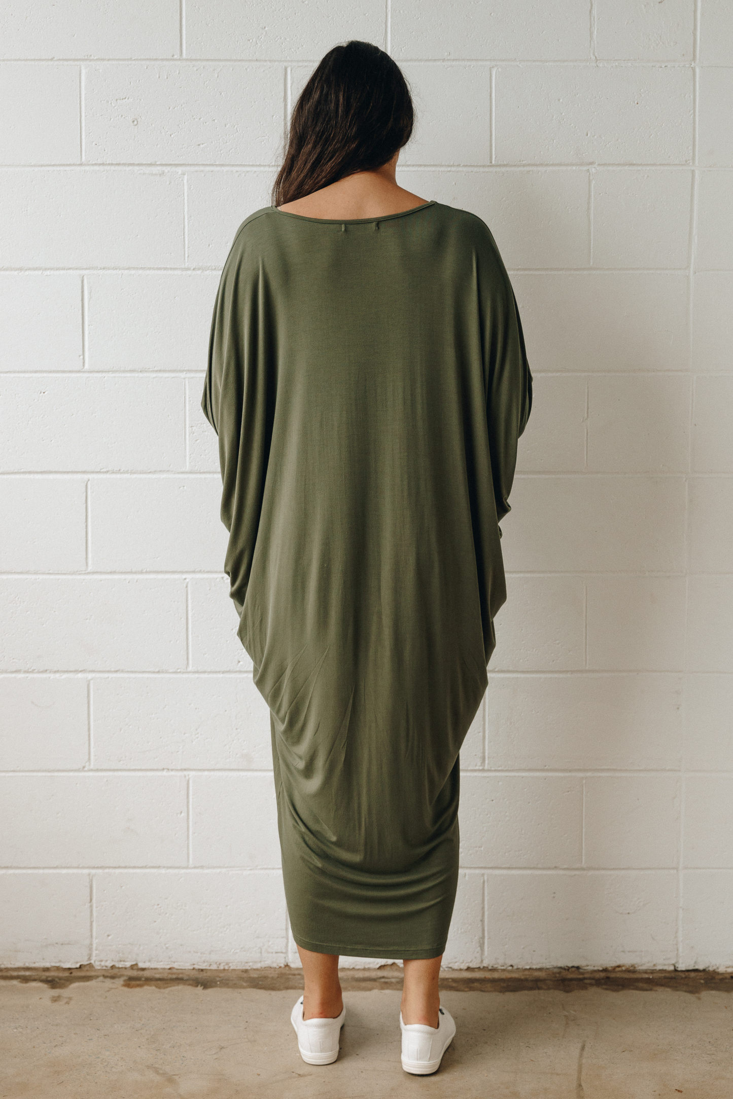 Long Sleeve Maxi Miracle Dress in Khaki