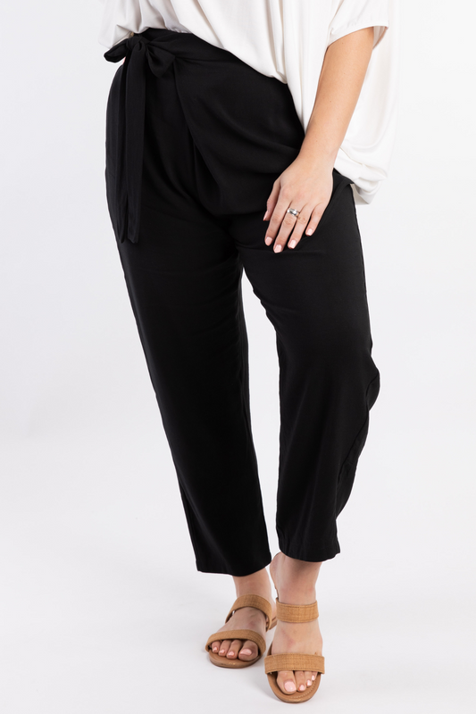 Melody Pleat Pant | Black | FINAL SALE
