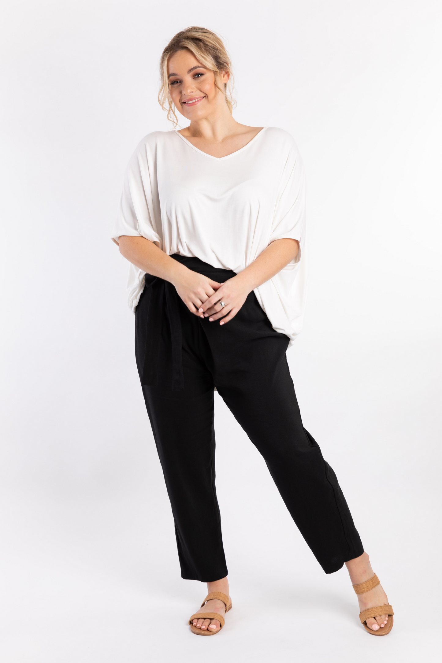 Melody Pleat Pant in Black