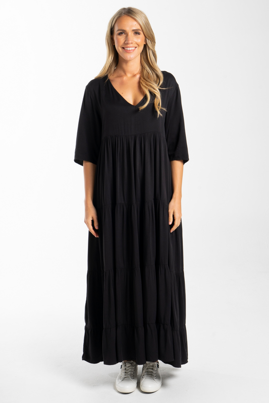 Ruffle Dress | Black | FINAL SALE