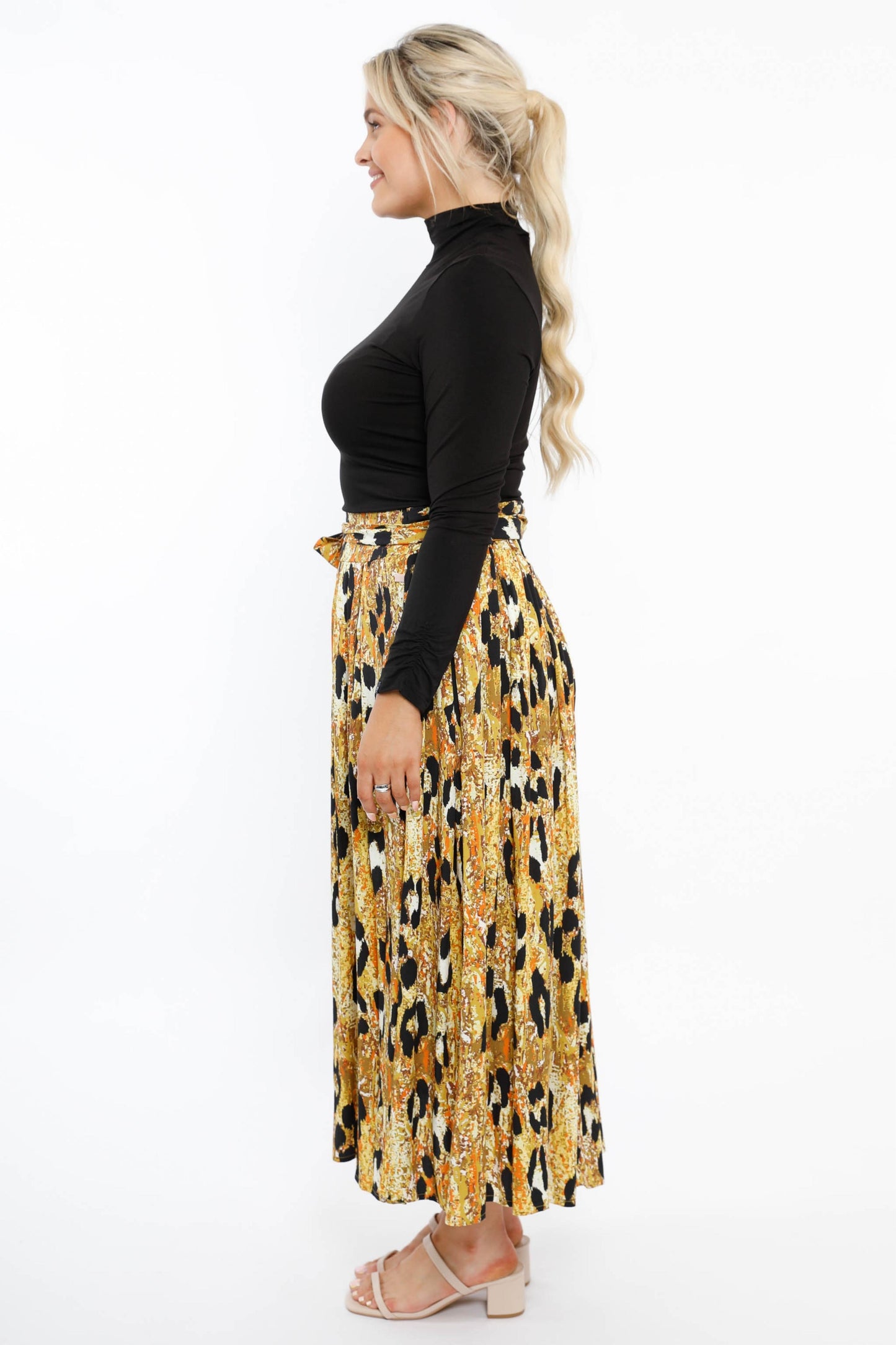 Twirl Tie Skirt in Enchanted Leopard