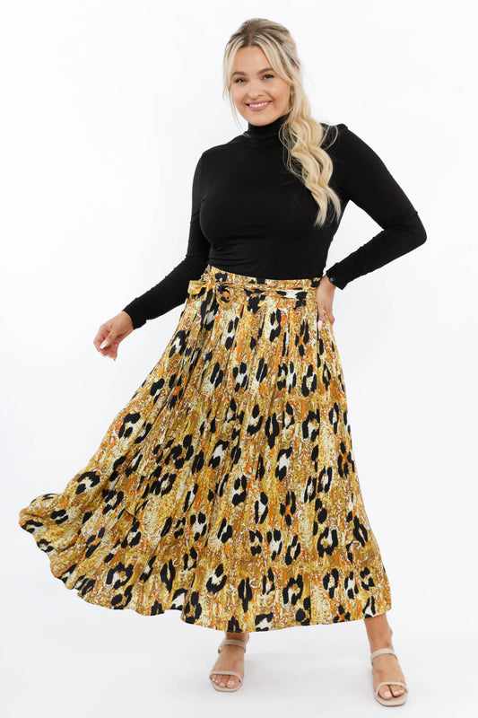 Twirl Tie Skirt in Enchanted Leopard